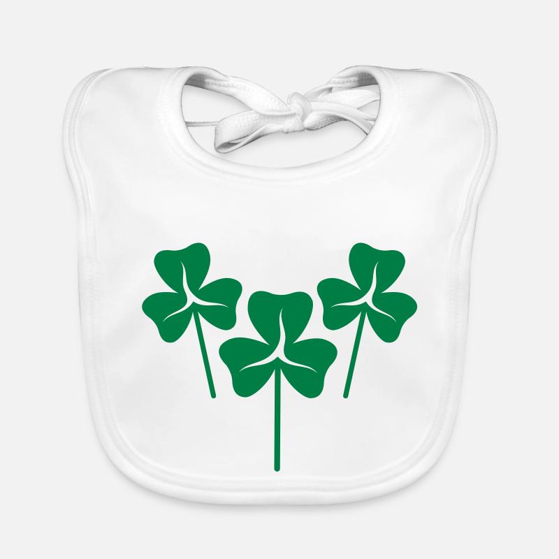 new SHAMROCKs three leaf clovers trio Organic Baby Bibs