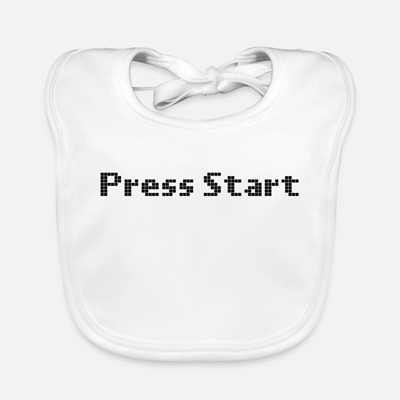 press start - space invader Baby Bio-Lätzchen