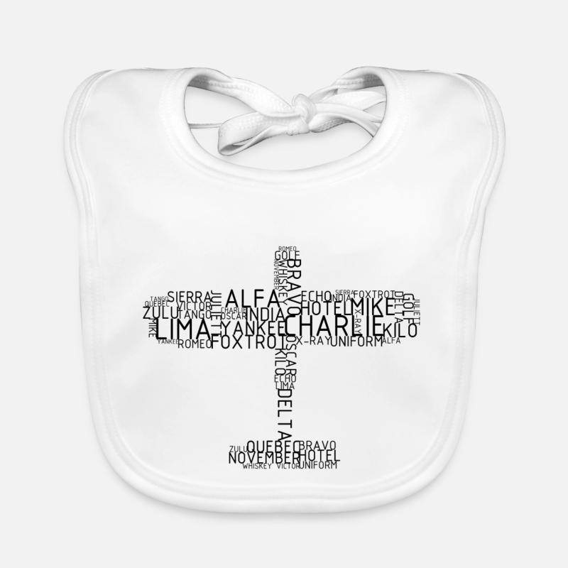 Aircraft from Pilotenalphabet_schwarz Organic Baby Bibs