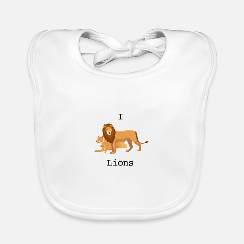 J'adore les lions - Bavoir bio Bébé - blanc