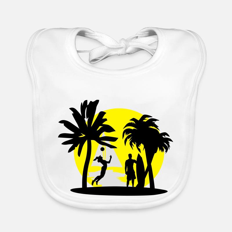 Beach, summer, sun Organic Baby Bibs