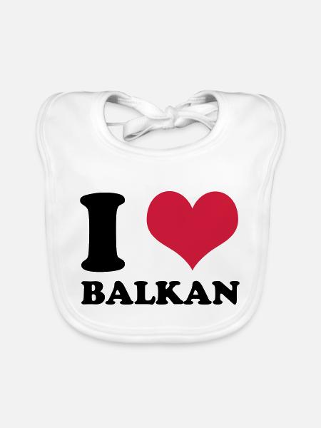 I Love Balkans - Organic Baby Bibs - white - Front