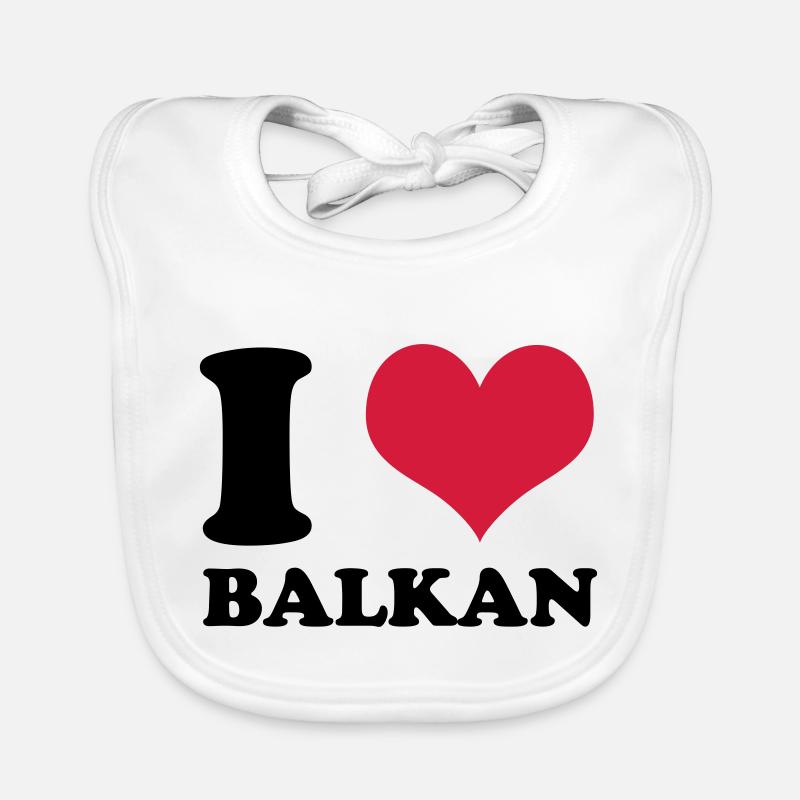 I Love Balkans - Organic Baby Bibs - white