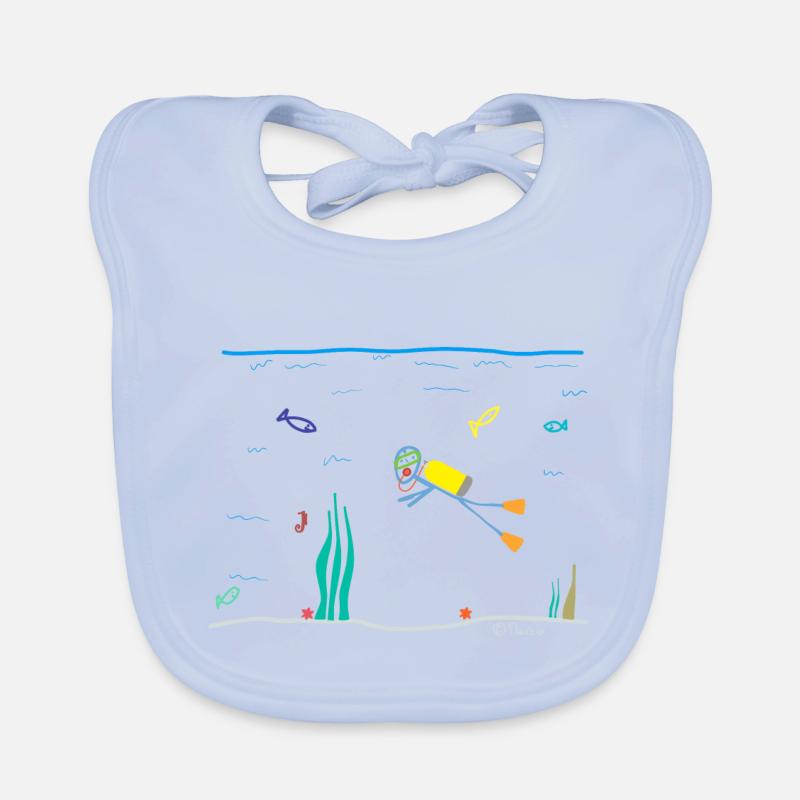 Taucher Strichmännchen, Gerätetauchen Sauerstoff Baby Bio-Lätzchen