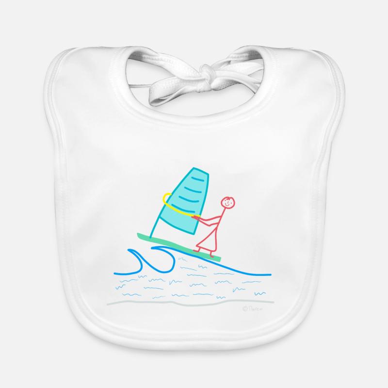 Figures de bâton de planche à voile, activité de l'eau de sport Bavoir bio Bébé