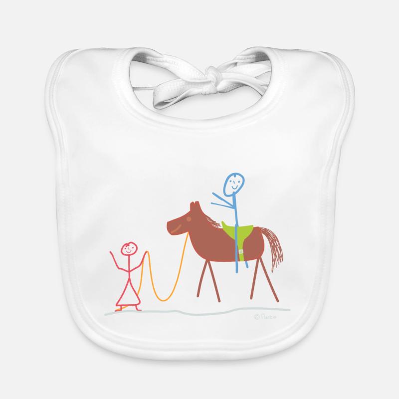 Professeur d’équitation Strichmänchen, Mme Pferd Ponny Hengst Bavoir bio Bébé