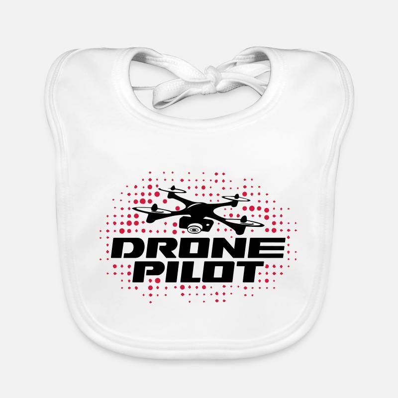 pilote de drone - Bavoir bio Bébé - blanc