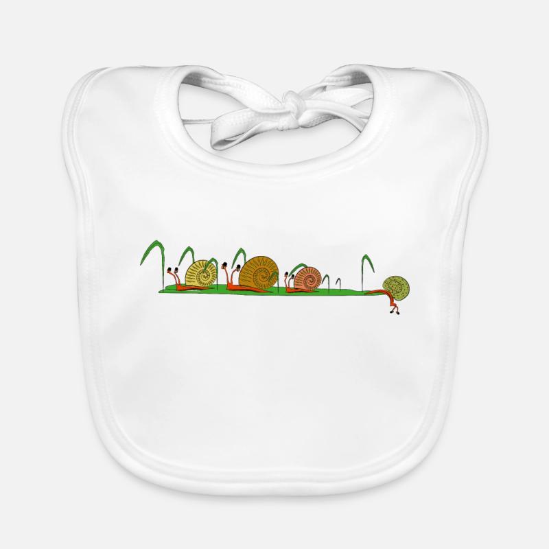 escargot - Bavoir bio Bébé - blanc