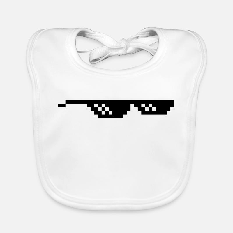 lunette pixel internet meme fun Bavoir bio Bébé