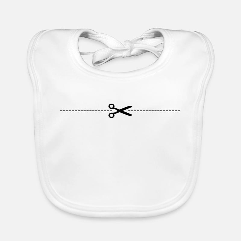 Scissors with cutting line Organic Baby Bibs
