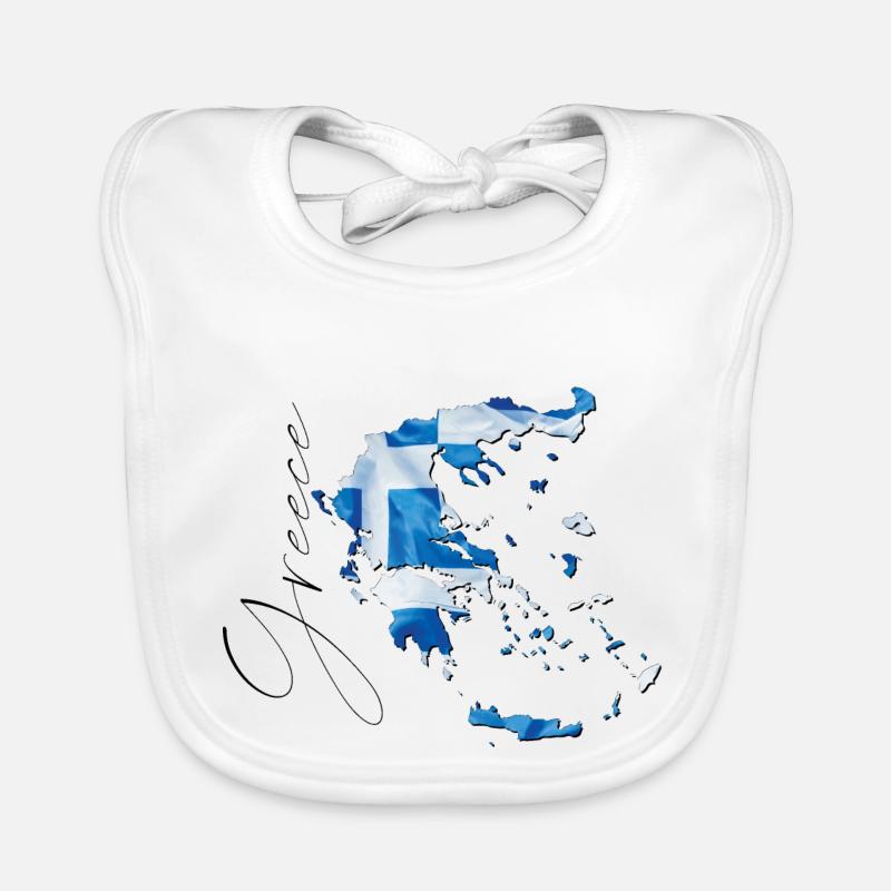 Drapeau de la Grèce en Grèce Carte EN Bavoir bio Bébé