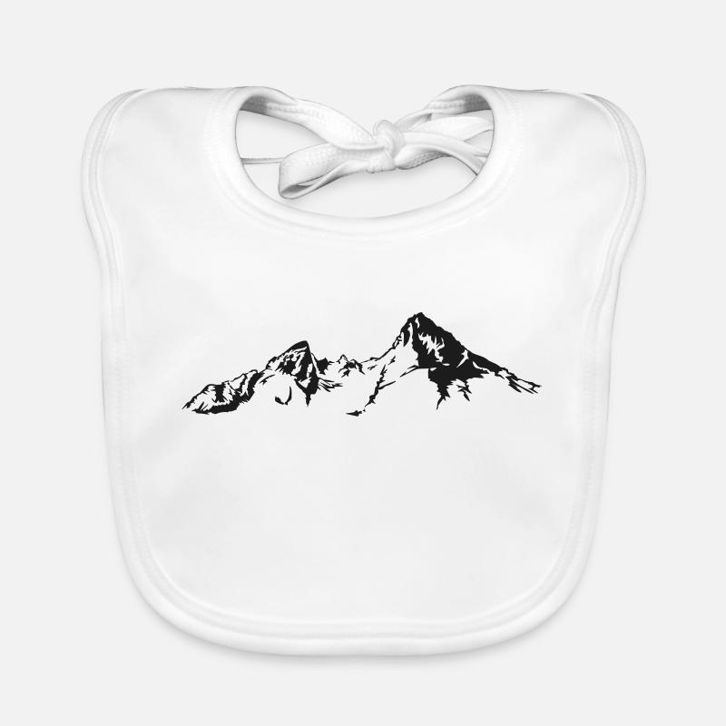 Watzmann Berg - finely drawn Cool Fun Sport Organic Baby Bibs