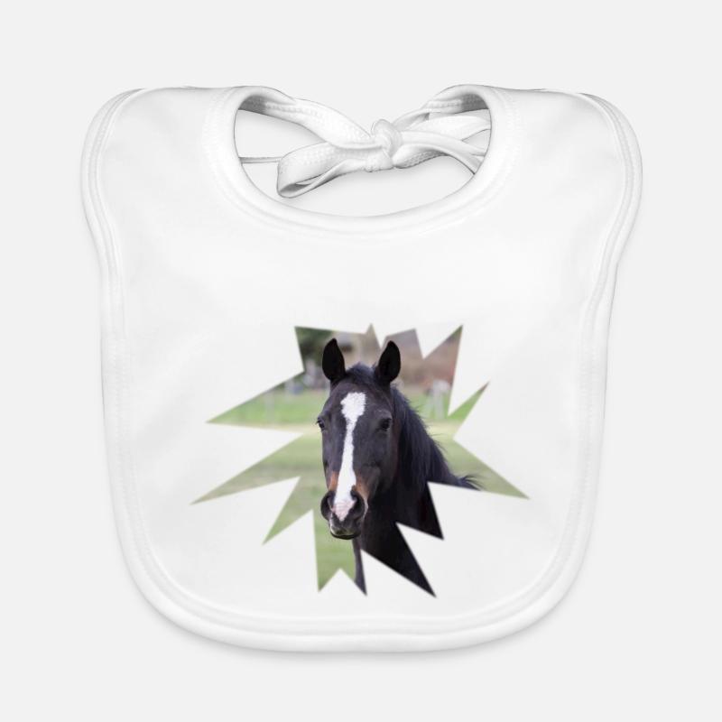Cheval. Cheval. Bavoir bio Bébé