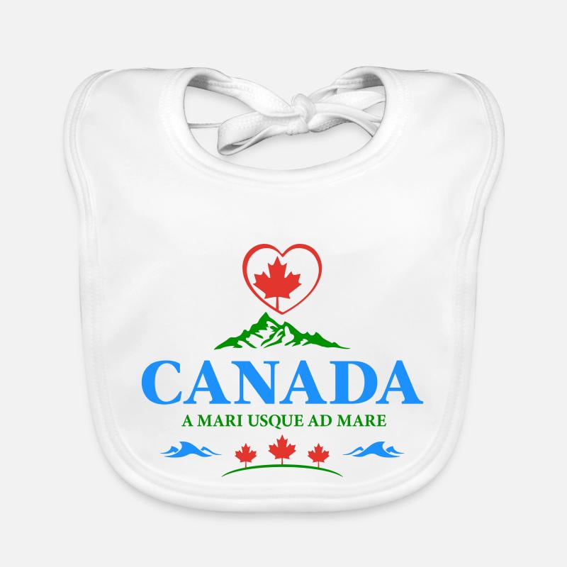 Kanada Vancouver Montreal Toronto Maple Leaf Berge - Baby Bio-Lätzchen - Weiß