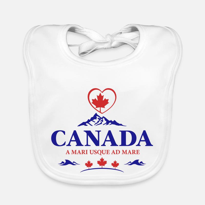 Canada Vancouver Montréal Toronto Maple Leaf Mountains - Bavoir bio Bébé - blanc