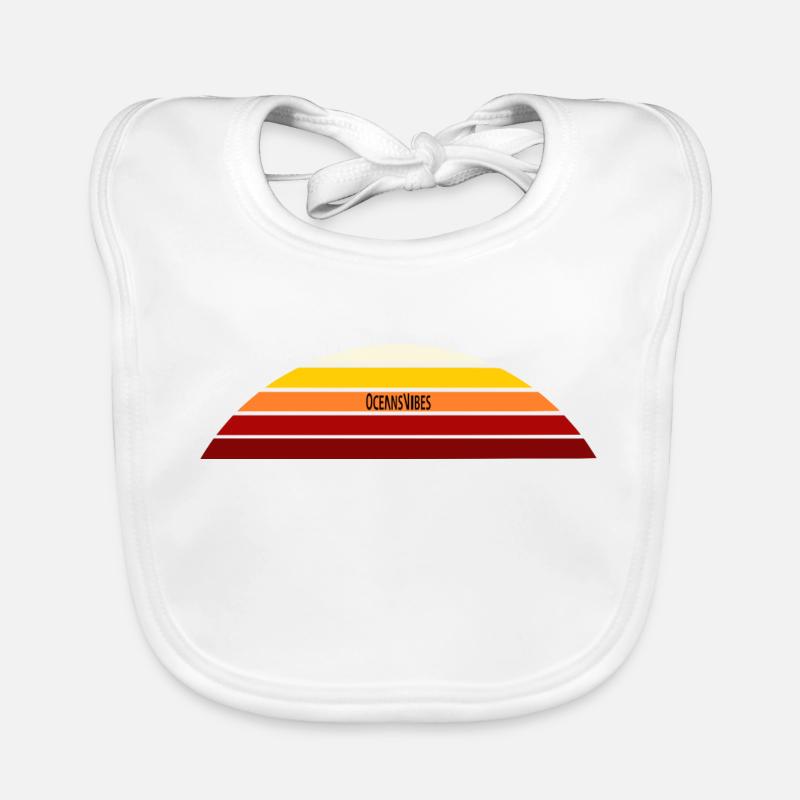 Coucher de soleil OceansVibes - Bavoir bio Bébé - blanc