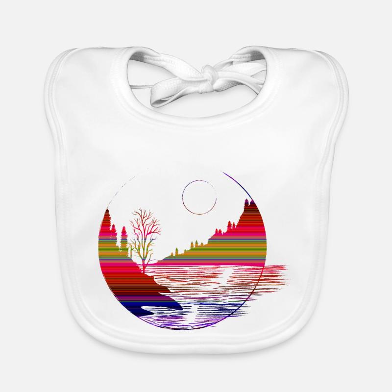 Paysages de forme géométrique Bavoir bio Bébé