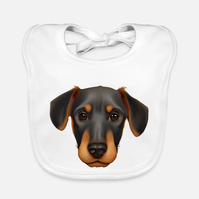 Dobermanntrainer Dobermann Hund Dobermannwelpe Baby Bio-Lätzchen