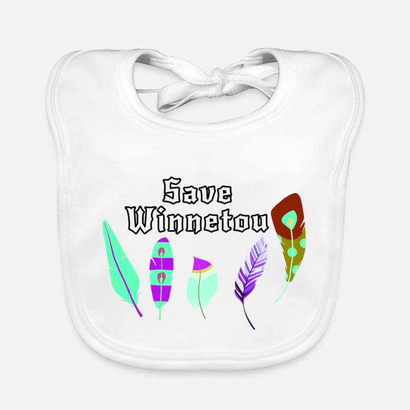 save winnetou,winnetou,federn,illustration Baby Bio-Lätzchen