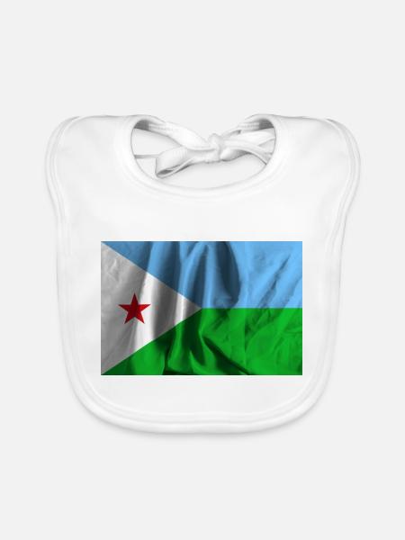 Drapeau de Djibouti - Bavoir bio Bébé - blanc - Devant