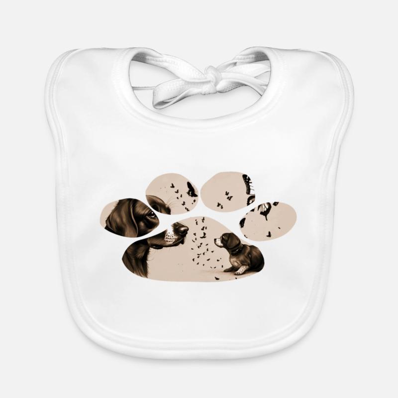 Le chien et le papillon Bavoir bio Bébé