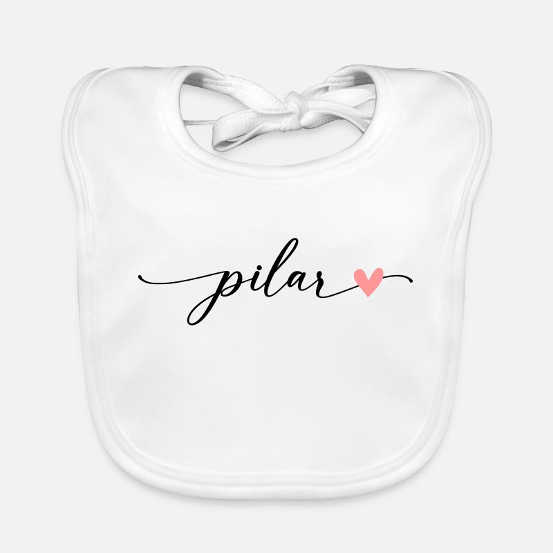 Police de calligraphie Pilar Name Bavoir bio Bébé