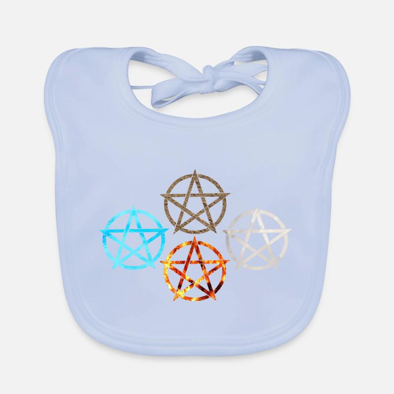 Pentagram Four Elements Organic Baby Bibs