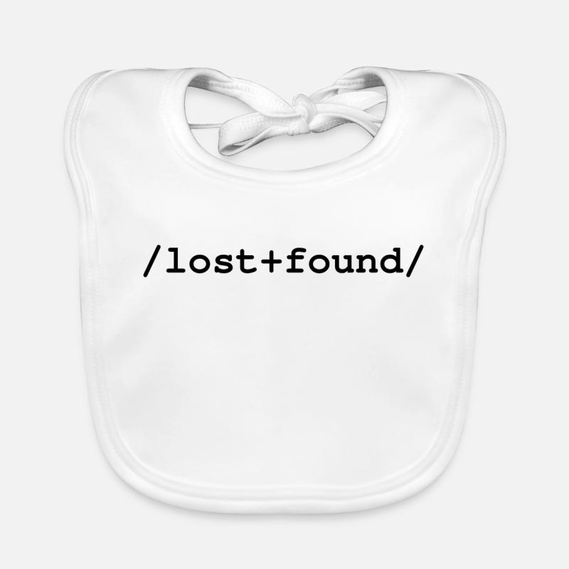 Lost+Found - /lost+found/ folder - Organic Baby Bibs - white