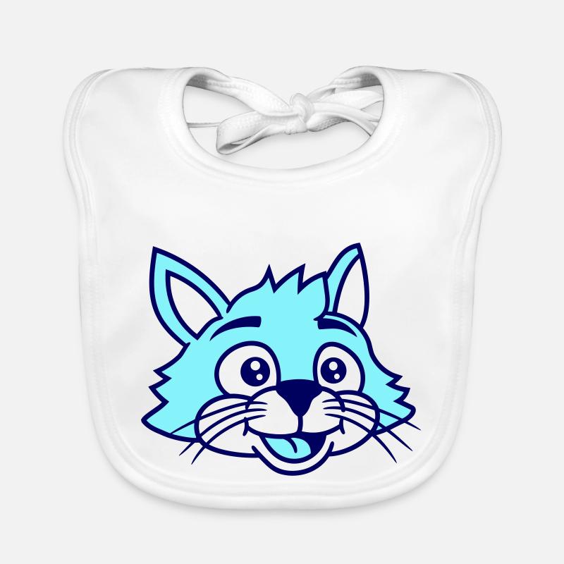 Mignon visage de chat heureux rire tête de chaton Bavoir bio Bébé