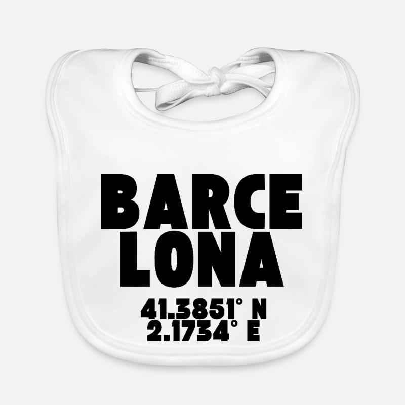 Barcelone - Design avec coordonnées Bavoir bio Bébé