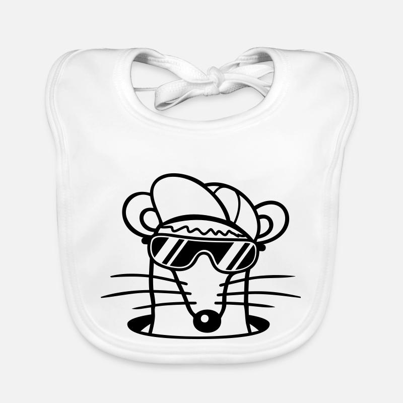 Mouse Sunglasses Cool Cappy Ground Hole Mouse Hole Organic Baby Bibs