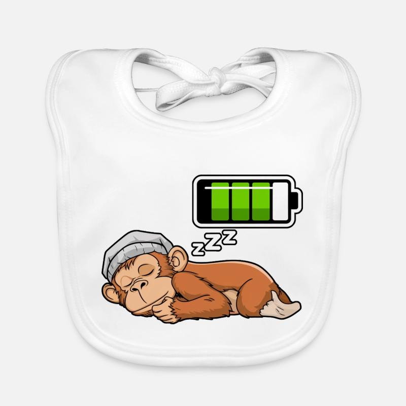 Monkey Sleeping Recharging Night Bedtime Baby Bio-Lätzchen
