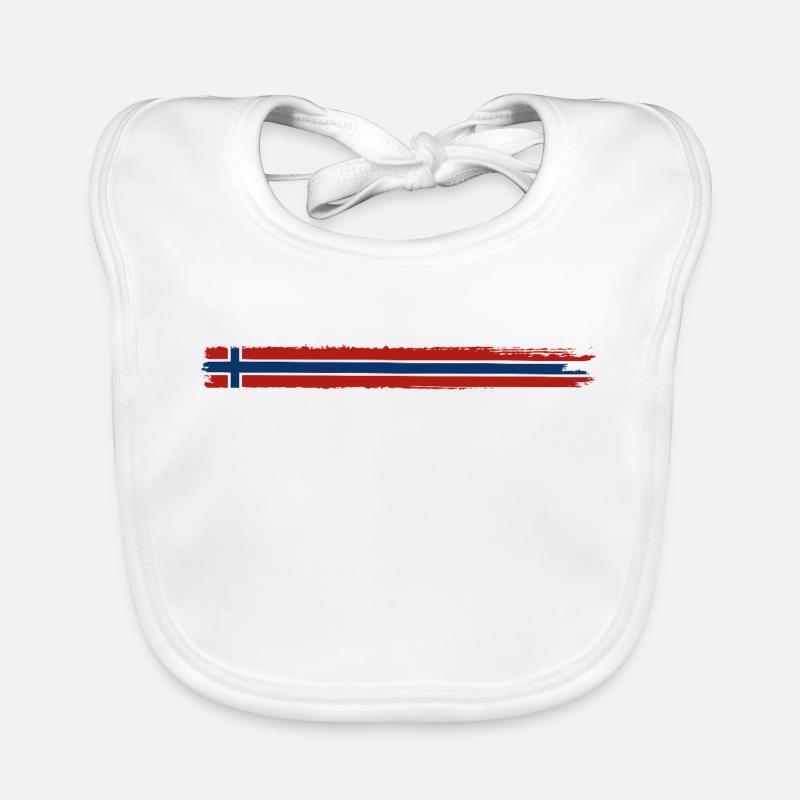 Norway Flag - Holiday Nature Gift Organic Baby Bibs