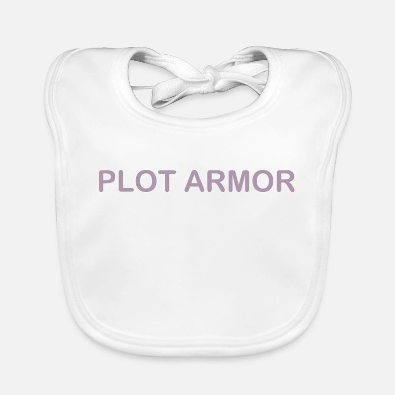 Funny sayings about Plot Armor in the cinema Organic Baby Bibs