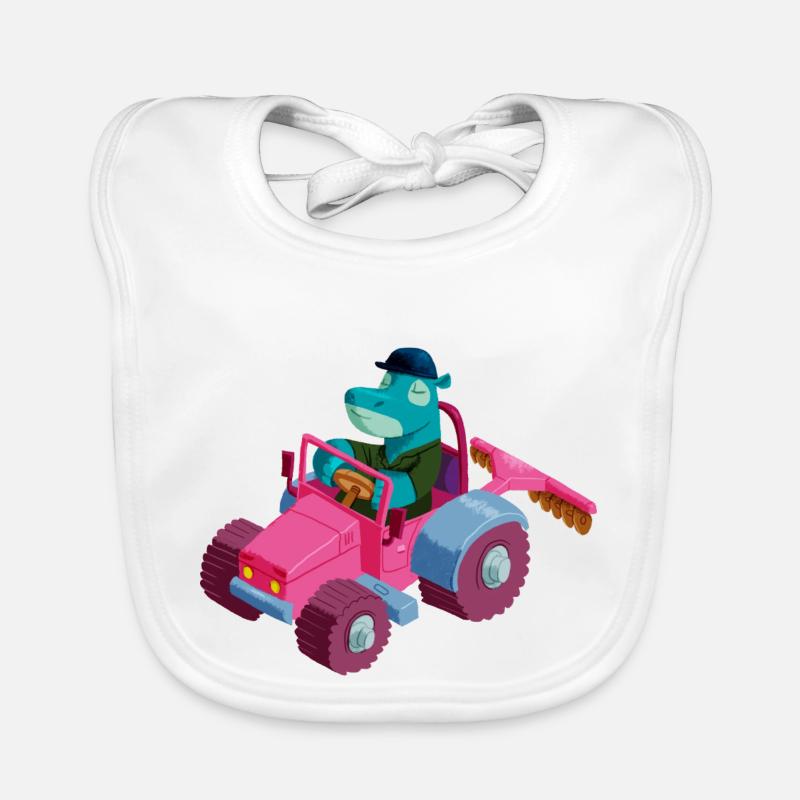 Hippo in a tractor Organic Baby Bibs