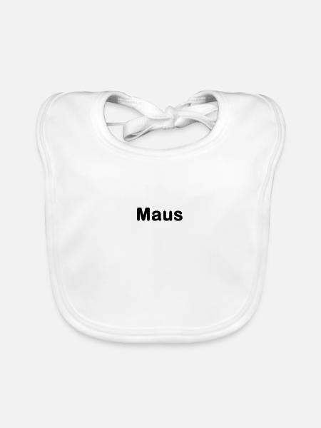 Maus - Baby Bio-Lätzchen - Weiß