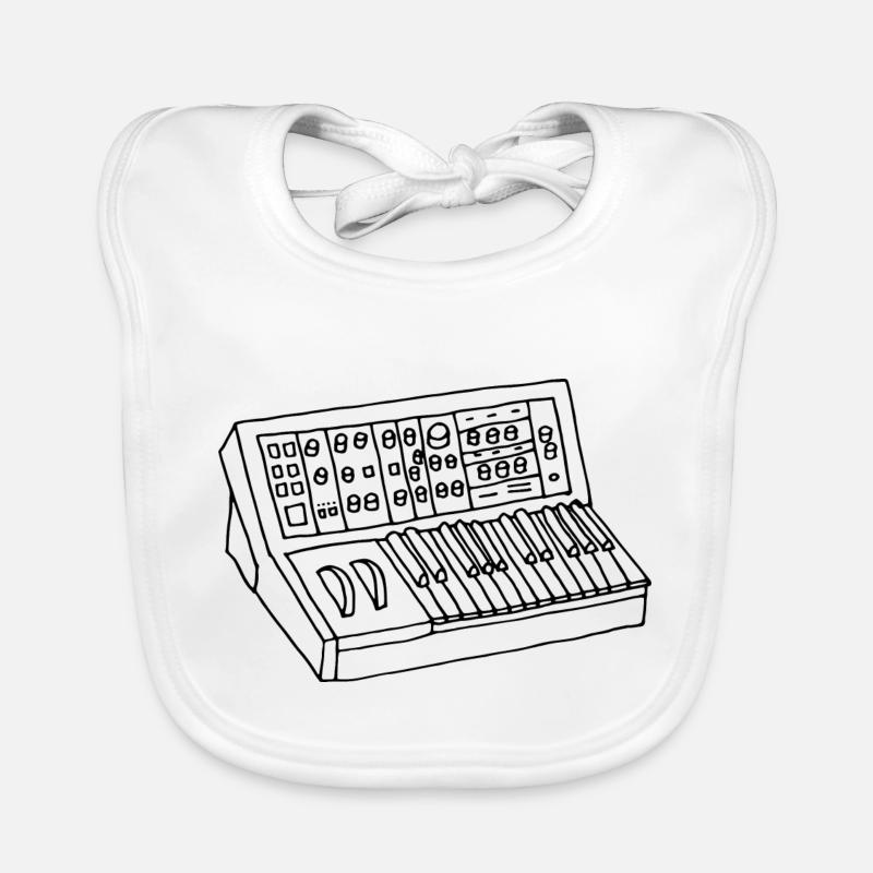 synthétiseur - Bavoir bio Bébé - blanc