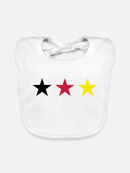 Germany star - Organic Baby Bibs - white - Front