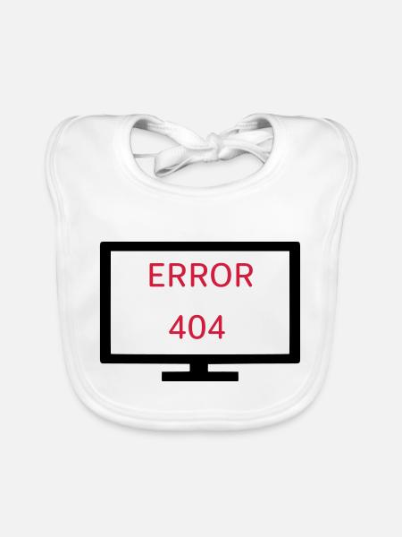 Computer Error 404 - Organic Baby Bibs - white - Front