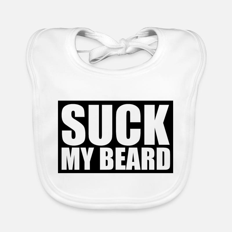 Beard, men, beards, whiskers - Organic Baby Bibs - white