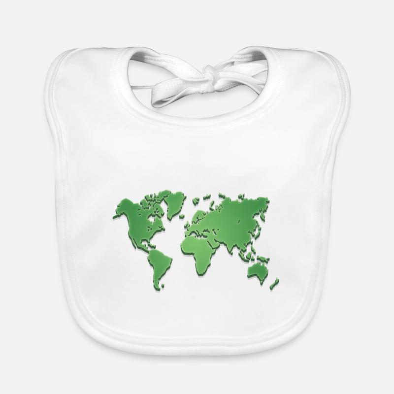 World world map Organic Baby Bibs