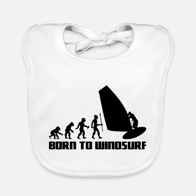 Windsurfer Evolution Windsurfing Wind Surfing Surfer Organic Baby Bibs
