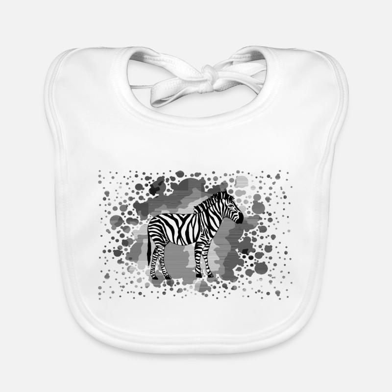 Zebra - Baby Bio-Lätzchen - Weiß