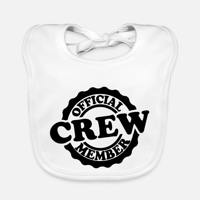 Cooler Official Crew Member Stamp (Cachet du membre de texte officiel de l’équipage Cooler) Bavoir bio Bébé