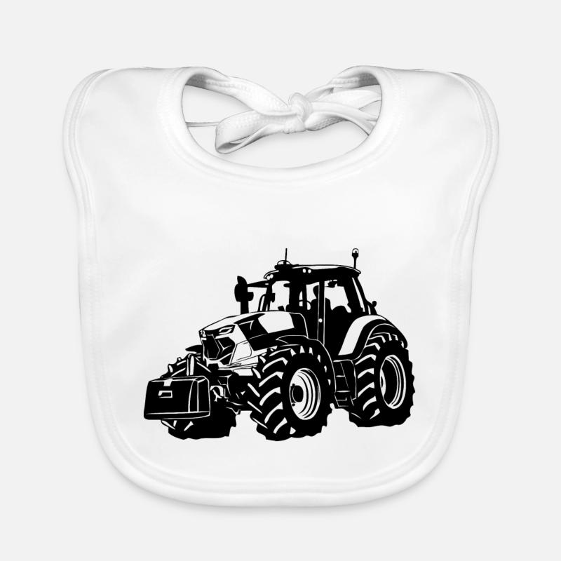 Tractor - tractor - tug - farmer Organic Baby Bibs