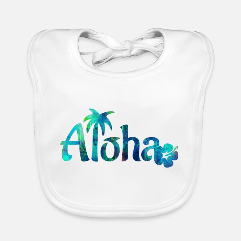 Aloha Beach watercolor Organic Baby Bibs