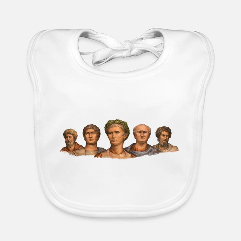 Bustes d’empereurs romains - Bavoir bio Bébé - blanc