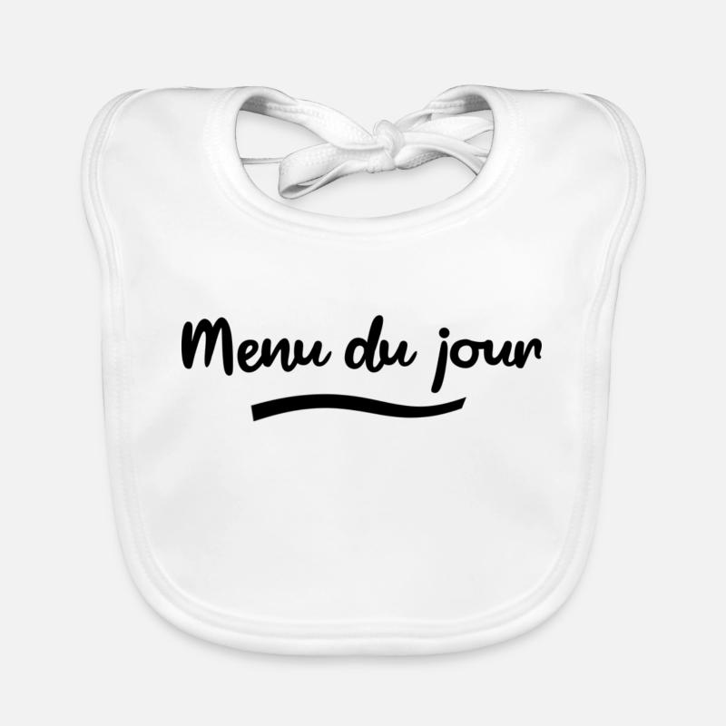 Menu du jour black Organic Baby Bibs