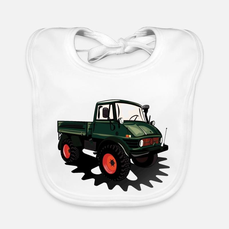 Unimog - Oldtimer - Offroad - Universal motor device Organic Baby Bibs