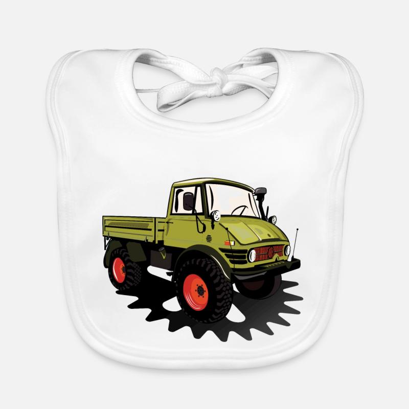Unimog - Oldtimer - Offroad - Universal motor device Organic Baby Bibs